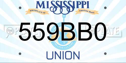 559BB0 Mississippi License Plate
