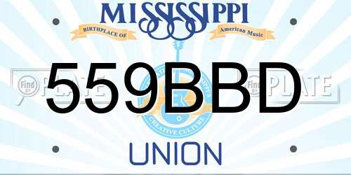 559BBD Mississippi License Plate
