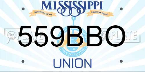 559BBO Mississippi License Plate