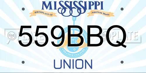 559BBQ Mississippi License Plate