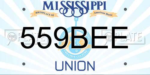 559BEE Mississippi License Plate
