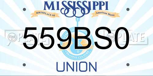 559BS0 Mississippi License Plate