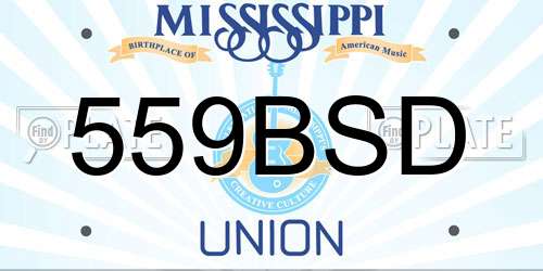 559BSD Mississippi License Plate