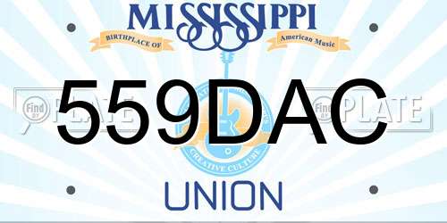 559DAC Mississippi License Plate