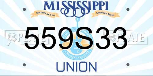 559S33 Mississippi License Plate