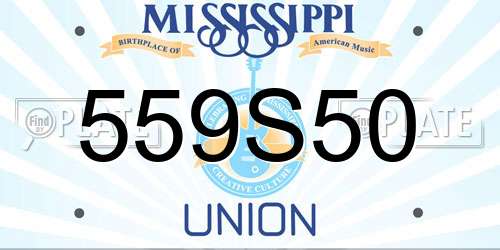 559S50 Mississippi License Plate