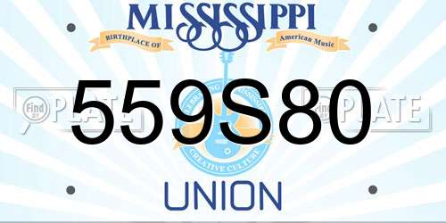 559S80 Mississippi License Plate