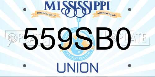 559SB0 Mississippi License Plate
