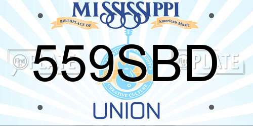 559SBD Mississippi License Plate