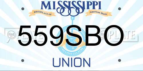 559SBO Mississippi License Plate