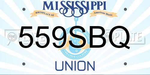 559SBQ Mississippi License Plate