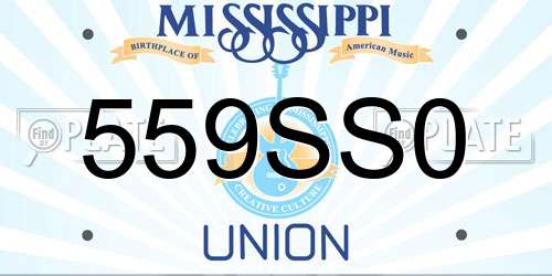 559SS0 Mississippi License Plate