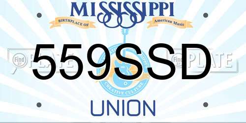 559SSD Mississippi License Plate