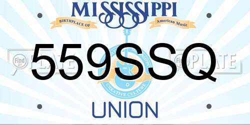 559SSQ Mississippi License Plate