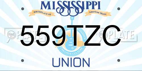 559TZC Mississippi License Plate