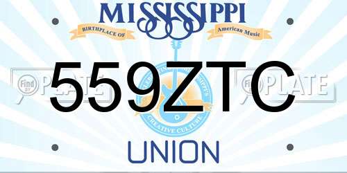 559ZTC Mississippi License Plate