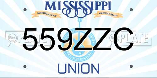 559ZZC Mississippi License Plate