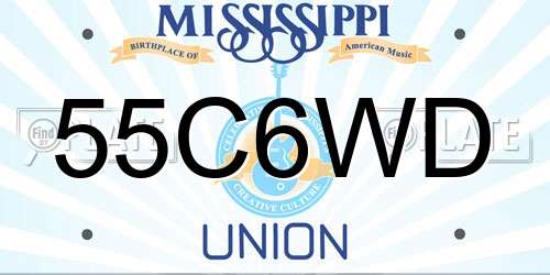55C6WD Mississippi License Plate