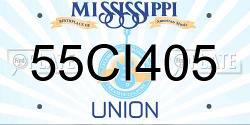 55CI405 Mississippi License Plate
