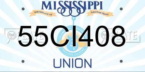 55CI408 Mississippi License Plate