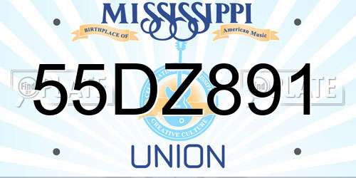 55DZ891 Mississippi License Plate