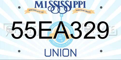 55EA329 Mississippi License Plate