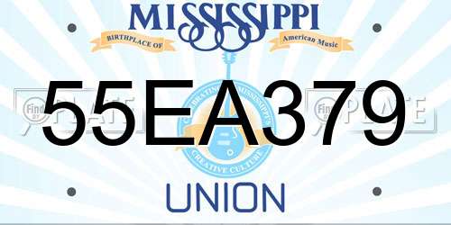 55EA379 Mississippi License Plate