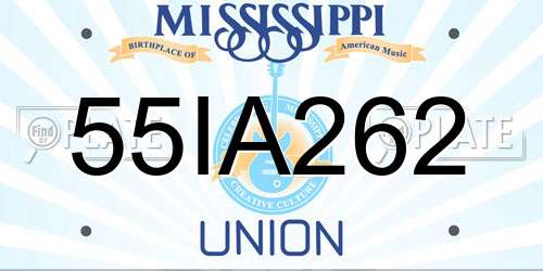 55IA262 Mississippi License Plate