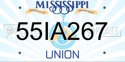 55IA267 Mississippi License Plate