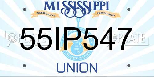 55IP547 Mississippi License Plate