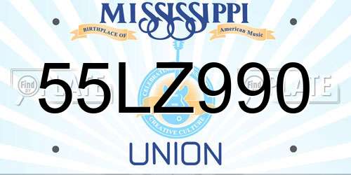 55LZ990 Mississippi License Plate