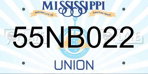 55NB022 Mississippi License Plate