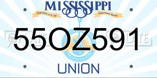 55OZ591 Mississippi License Plate