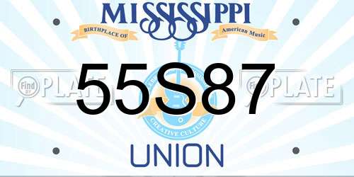 55S87 Mississippi License Plate
