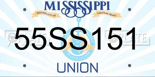 55SS151 Mississippi License Plate