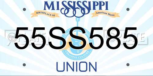 55SS585 Mississippi License Plate