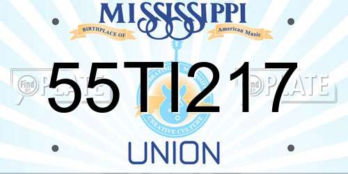 55TI217 Mississippi License Plate