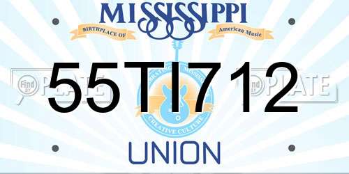 55TI712 Mississippi License Plate