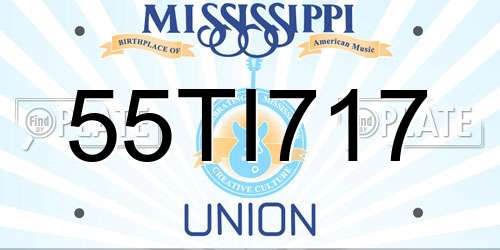 55TI717 Mississippi License Plate