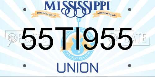 55TI955 Mississippi License Plate