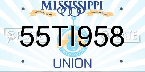 55TI958 Mississippi License Plate