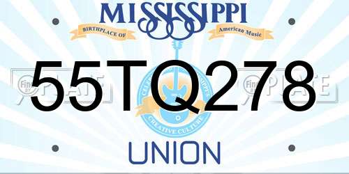 55TQ278 Mississippi License Plate