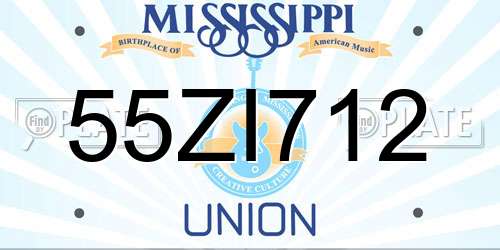 55ZI712 Mississippi License Plate