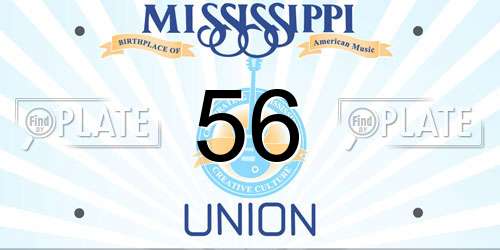 56 Mississippi License Plate