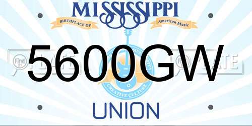 5600GW Mississippi License Plate