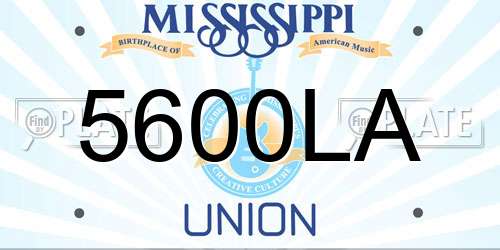 5600LA Mississippi License Plate
