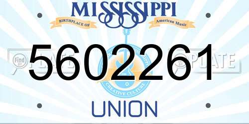 5602261 Mississippi License Plate
