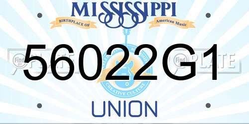 56022G1 Mississippi License Plate