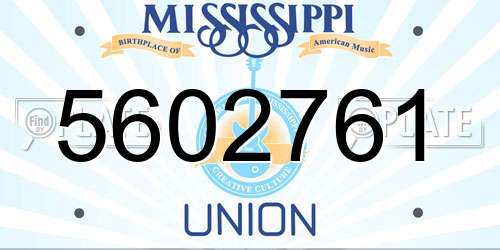 5602761 Mississippi License Plate