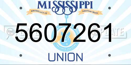 5607261 Mississippi License Plate